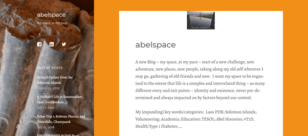 screenshot of front page of abelspace blog